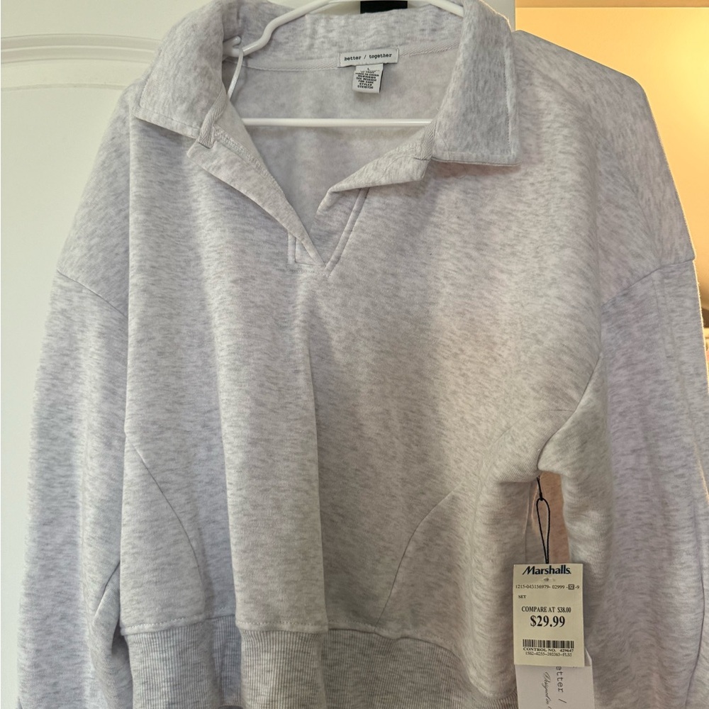 Grey pullover sweatshirt